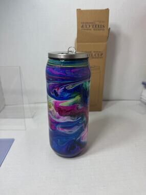 Custom 12 oz Stainless Steel cup with straw
